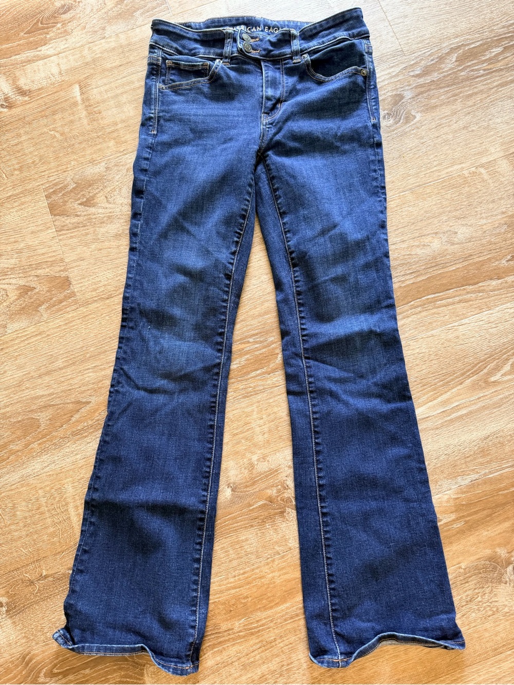 American Eagle Outfitters Dark Blue Kick Boot Jeans